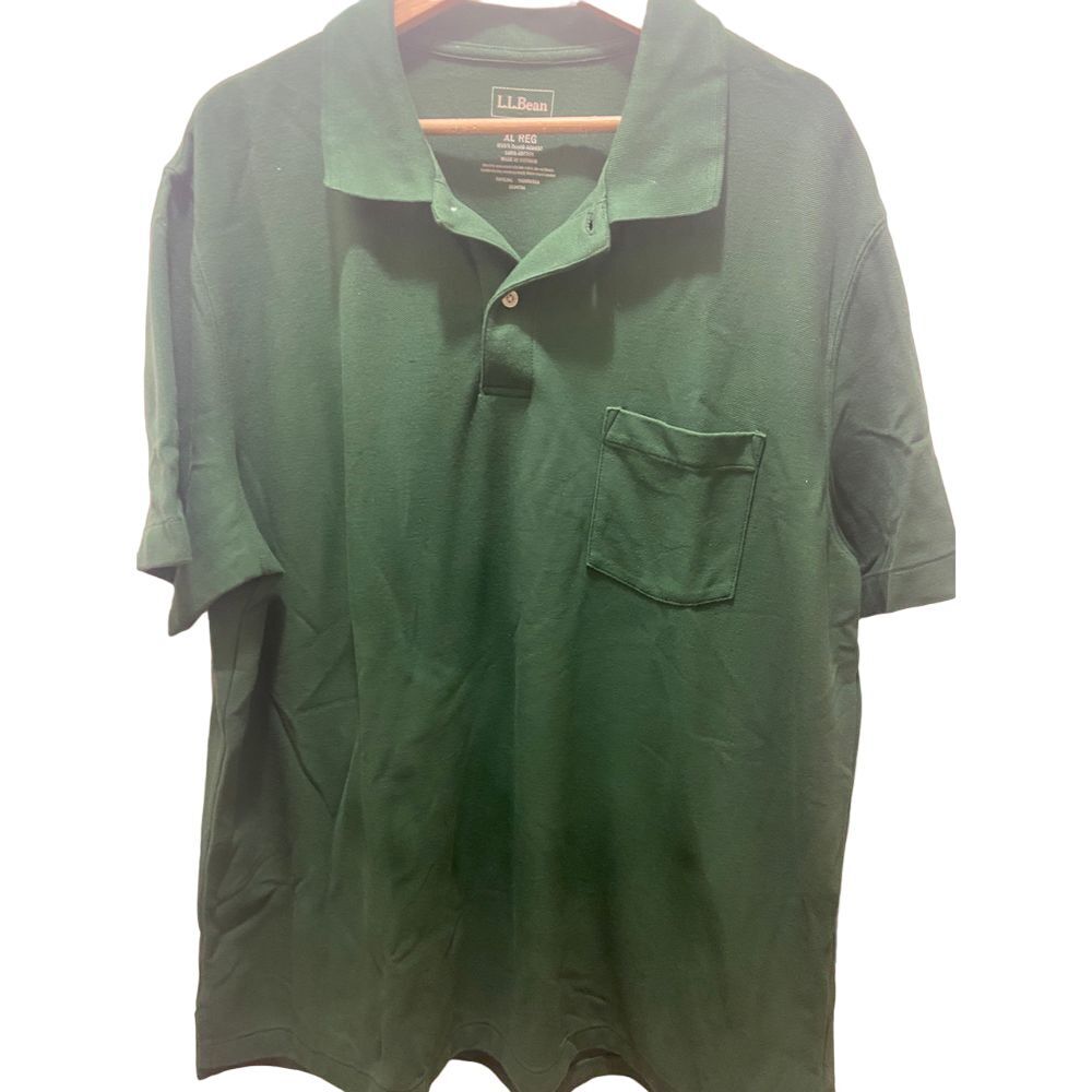 Green Polo Shirt by L.L. Bean Traditional Fit XL Reg